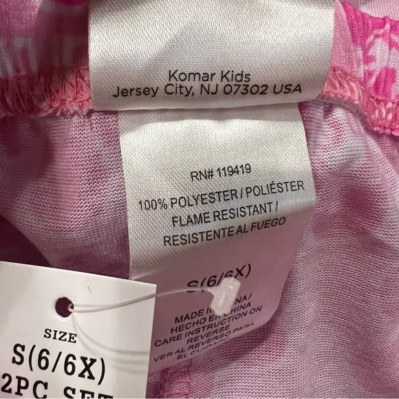 NWT Girl's Barbie Coat Pink Floral Pajama Set S (6/6X) - Picture 7 of 8